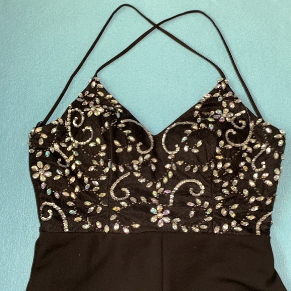 B. DARLIN jewel embellished formal prom evening fit to flare maxi size 11 / 12 - Picture 2 of 12